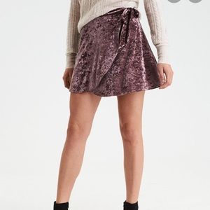 American Eagle Velvet wrap skirt